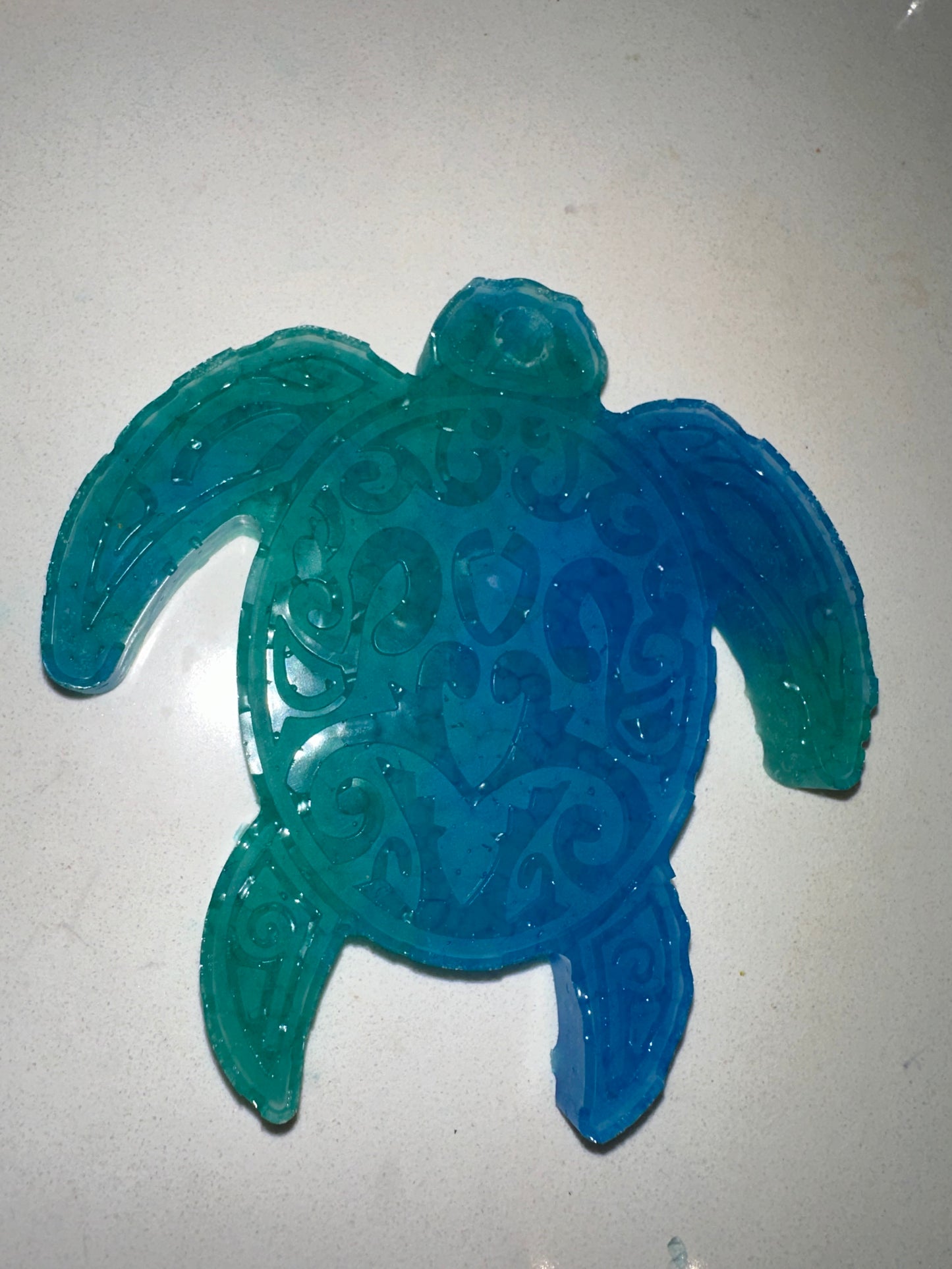 Blue and green turtle