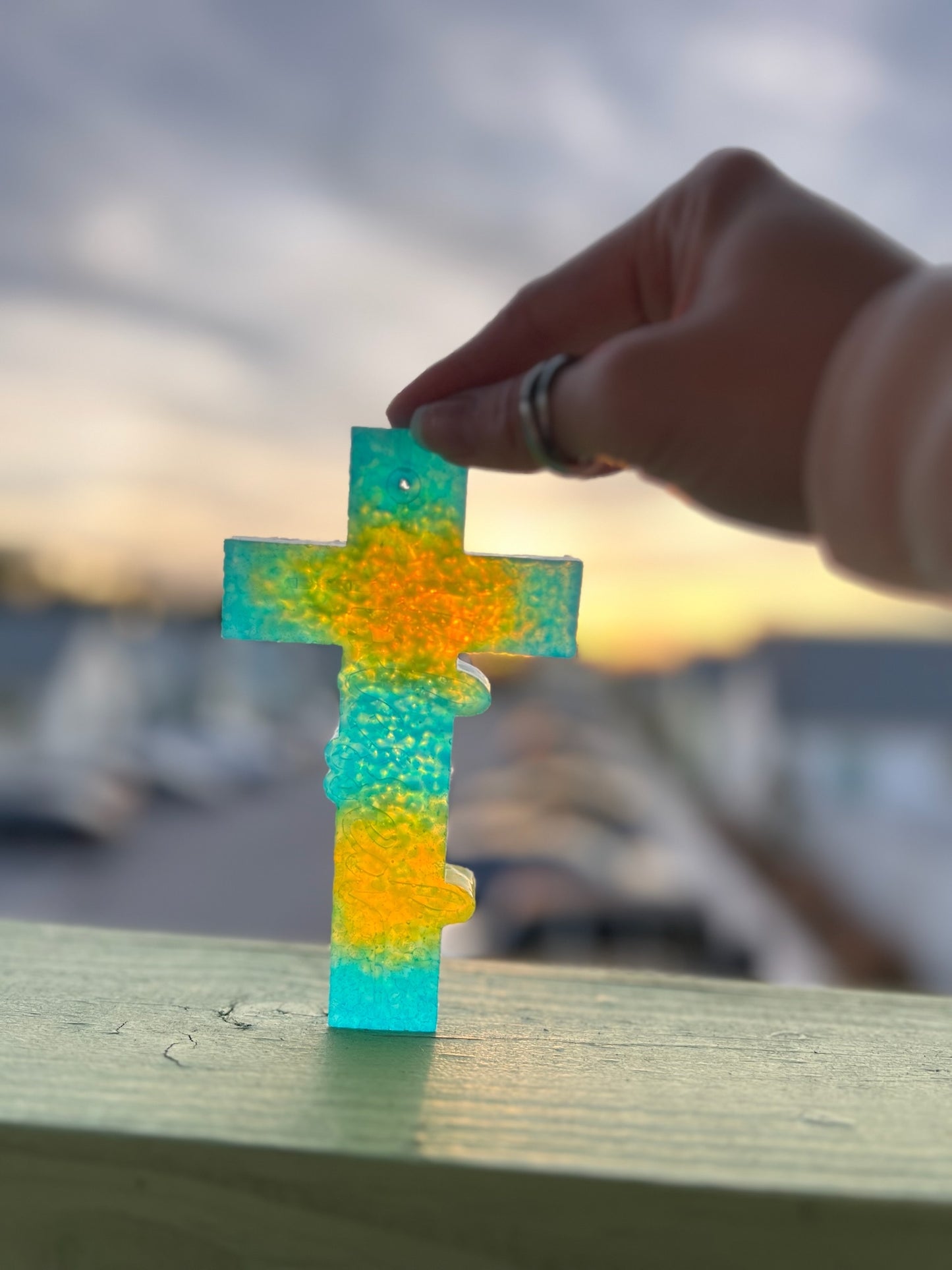 Blue and Yellow Blessed Cross