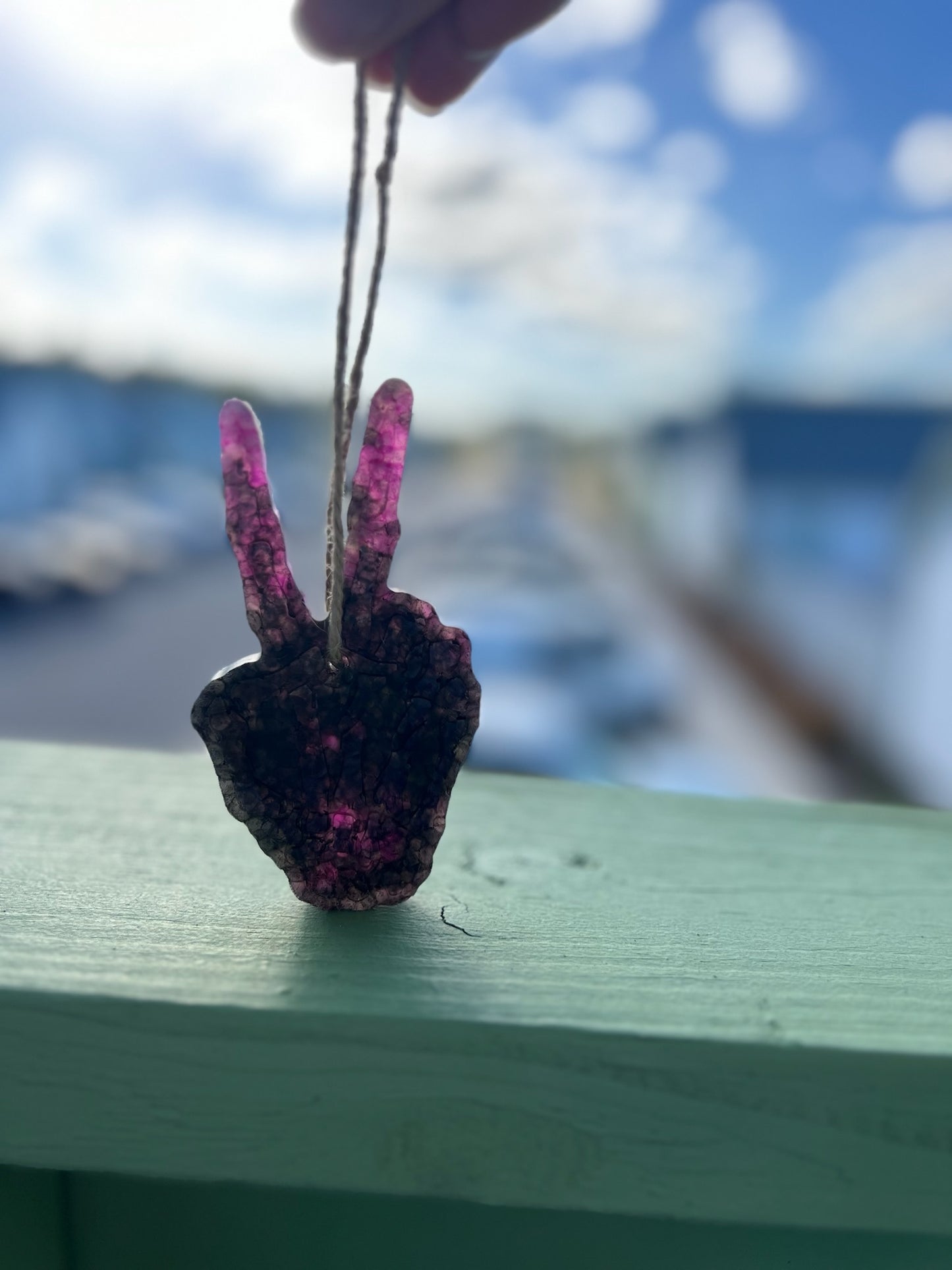 Pink and black peace sign