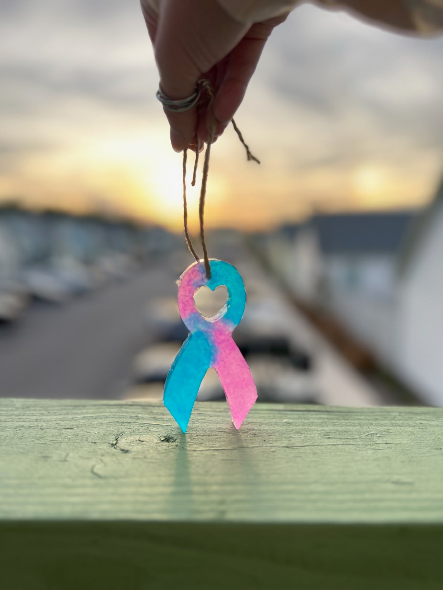 Blue and Pink Ribbon