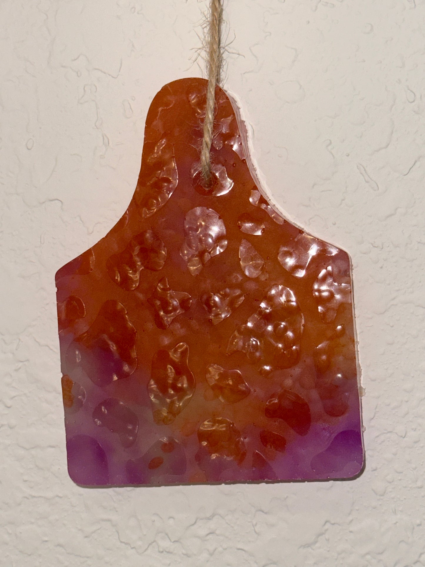 Orange and Purple Cow Tag