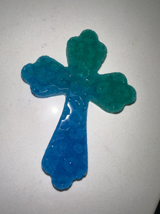 Blue and green cross